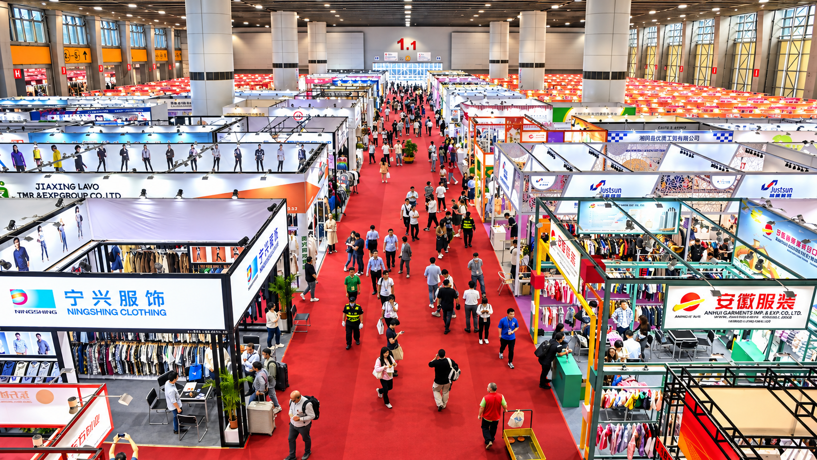 Interior dos pavilhões da Canton Fair